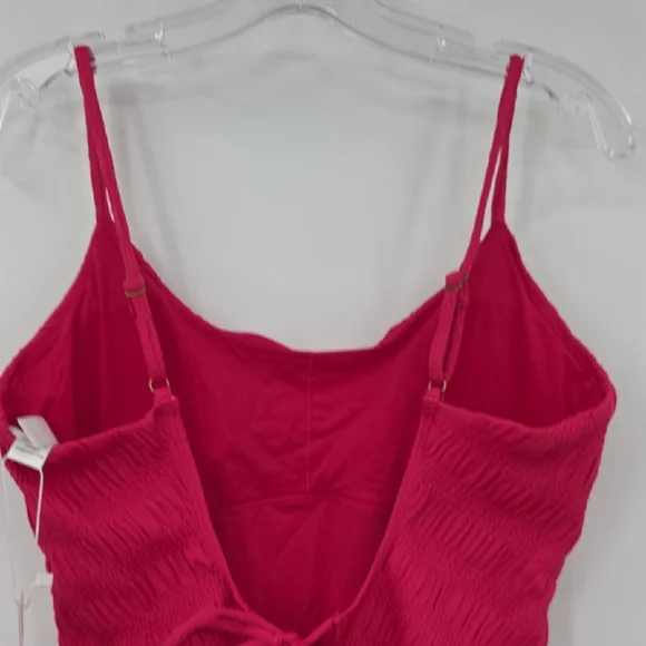Andie Lucaya Smocked One-Piece Swimsuit Pink Textured Women's Size L - Picture 5 of 9